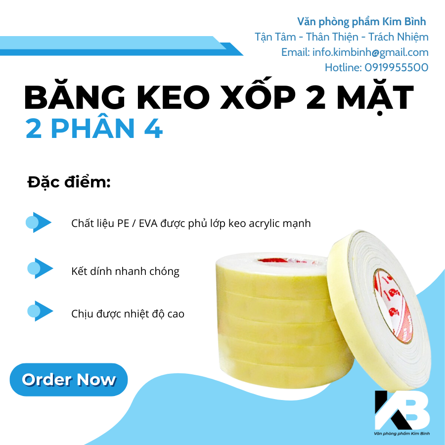 Băng keo xốp 2 mặt 2.4P